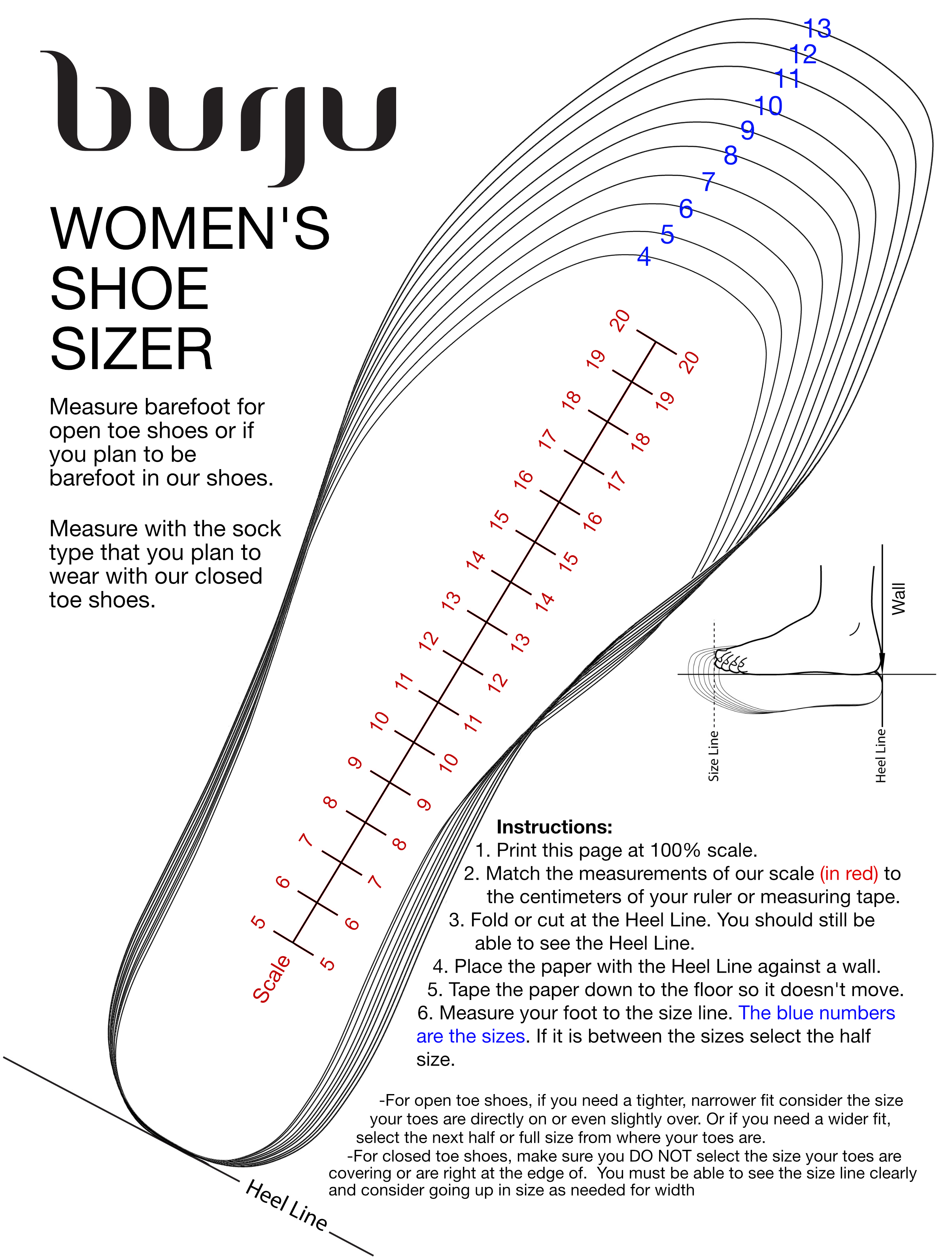 Women S Shoe Measurement Chart